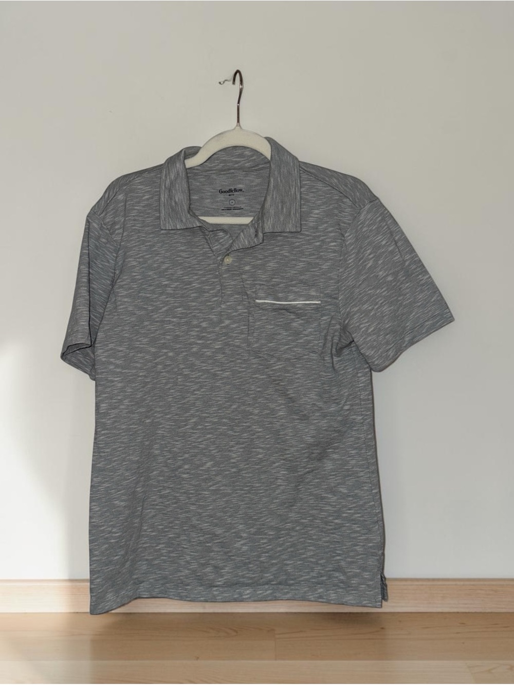 Goodfellow & Co Heathered Gray Polo with Pocket Trim
